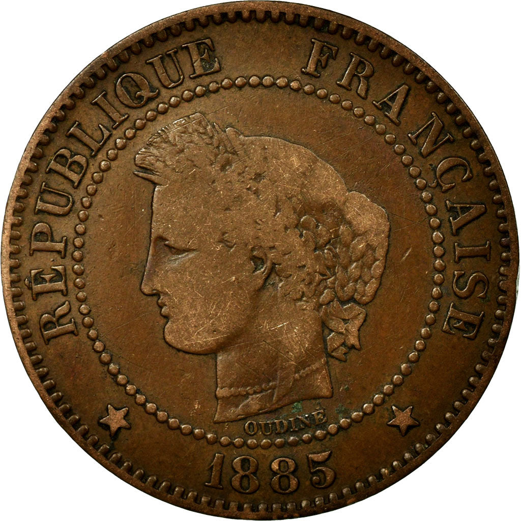Coin, France, Cérès, 2 Centimes, 1885, Paris, VF(20-25), Bronze, KM:827.1