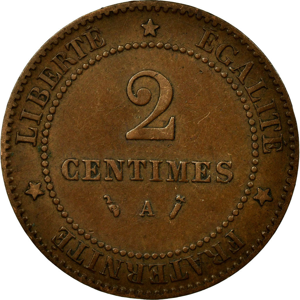 Coin, France, Cérès, 2 Centimes, 1885, Paris, VF(20-25), Bronze, KM:827.1