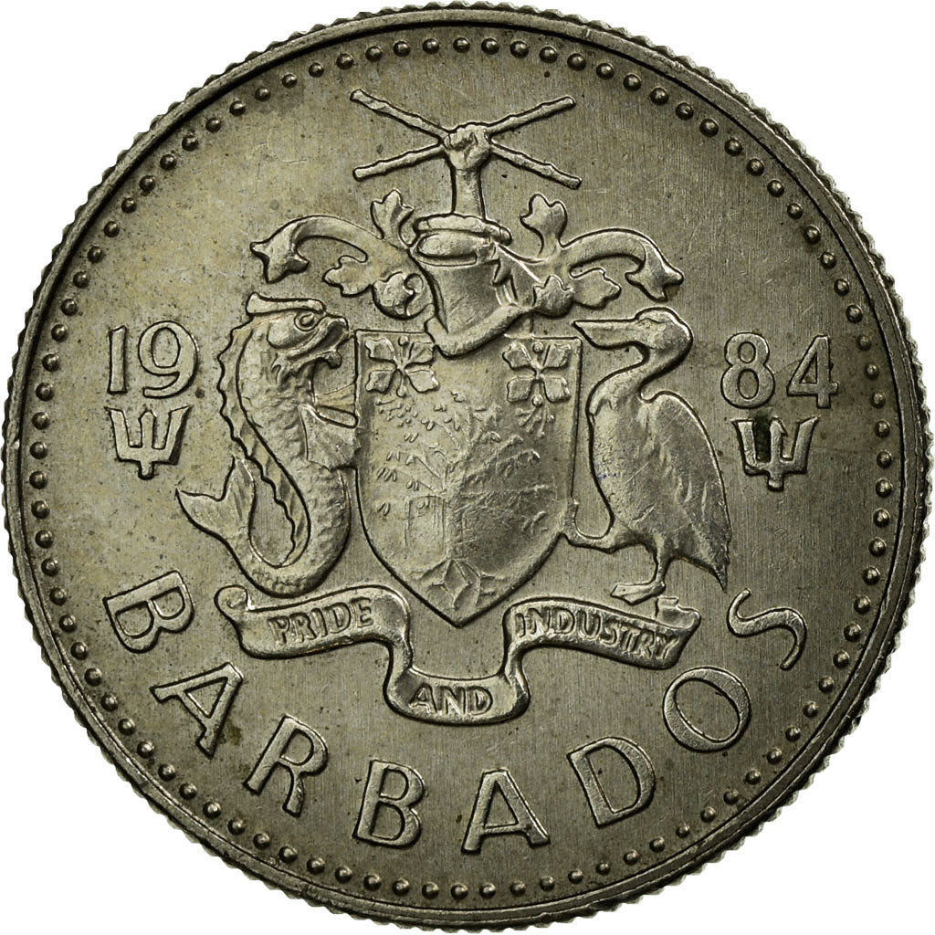 Munten, Barbados, 10 Cents, 1984, Franklin Mint, ZF, Copper-nickel, KM:12