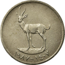 Coin, United Arab Emirates, 25 Fils, 1987/AH1407, British Royal Mint, EF(40-45)