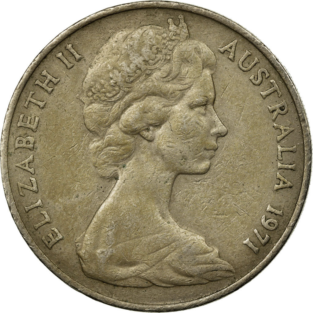 Monnaie, Australie, Elizabeth II, 20 Cents, 1971, TB+, Copper-nickel, KM:66