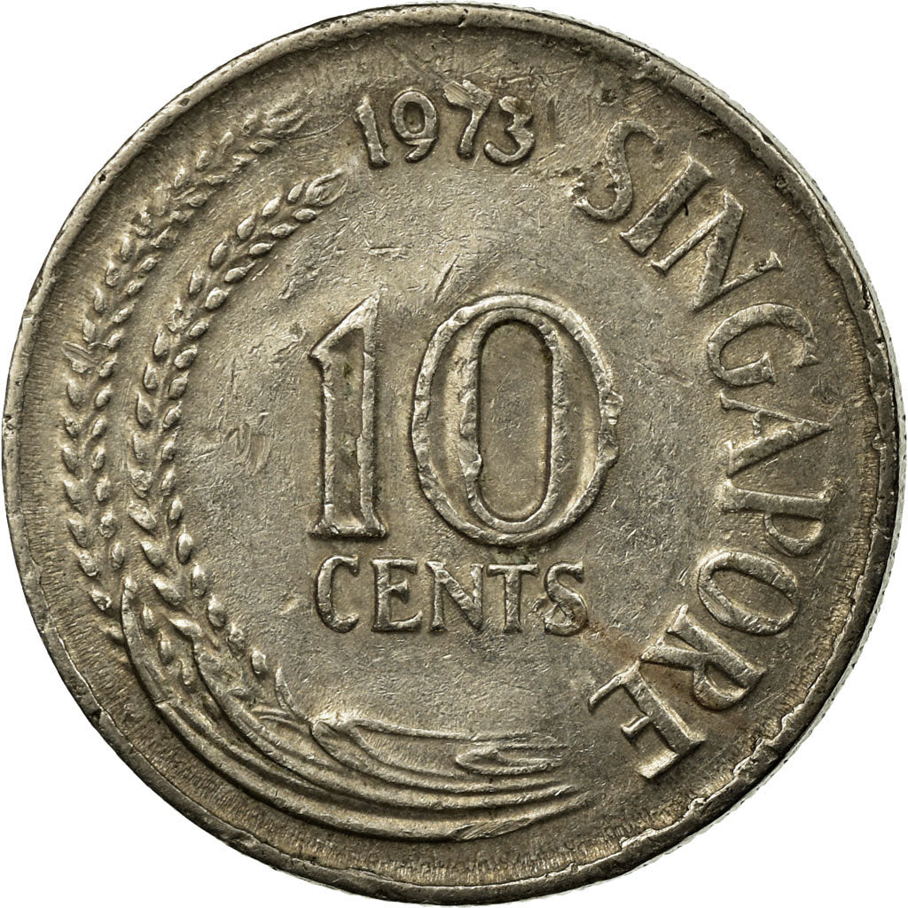Coin, Singapore, 10 Cents, 1973, Singapore Mint, VF(30-35), Copper-nickel, KM:3