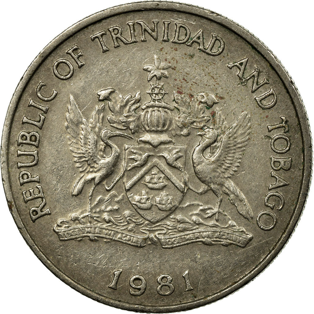 Coin, TRINIDAD & TOBAGO, 25 Cents, 1981, Franklin Mint, EF(40-45)