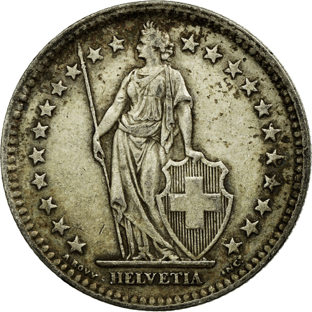 Coin, Switzerland, 2 Francs, 1944, Bern, VF(30-35), Silver, KM:21