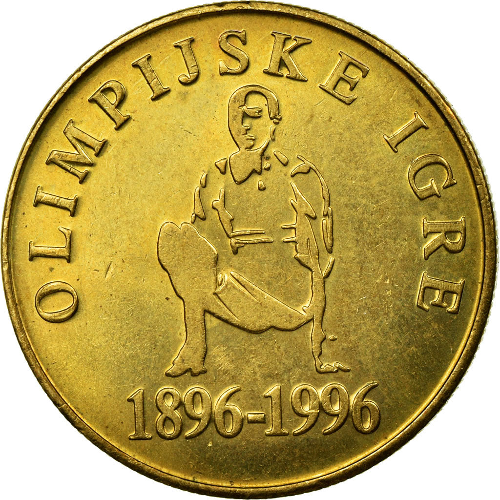 Coin, Slovenia, 5 Tolarjev, 1996, EF(40-45), Nickel-brass, KM:33