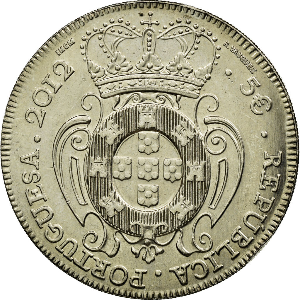 Portugal, 5 Euro, 2012, AU(55-58), Copper-nickel, KM:817