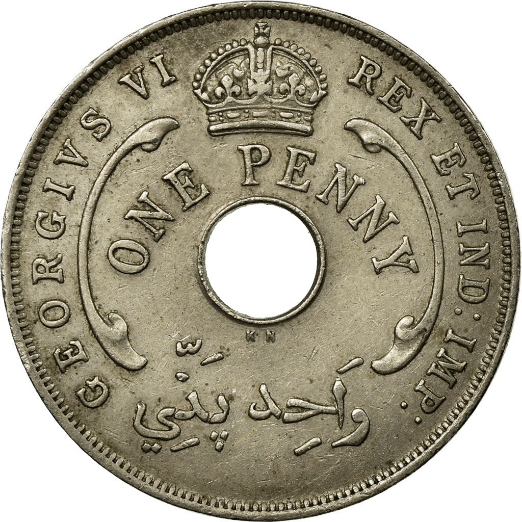 Coin, BRITISH WEST AFRICA, George VI, Penny, 1946, EF(40-45), Copper-nickel