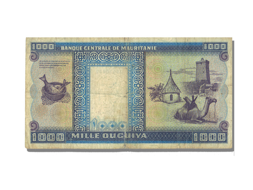 Mauritania, 1000 Ouguiya, 1974, KM #7a, 1974-11-28, EF(40-45), E003