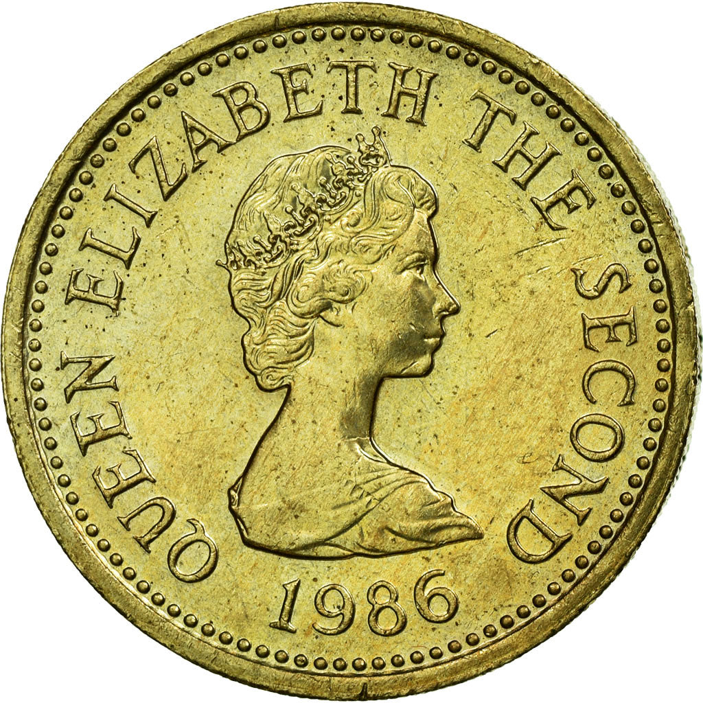 Coin, Jersey, Elizabeth II, Pound, 1986, EF(40-45), Nickel-brass, KM:69