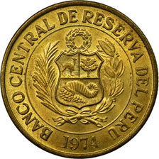 Coin, Peru, Sol, 1974, Lima, EF(40-45), Brass, KM:248