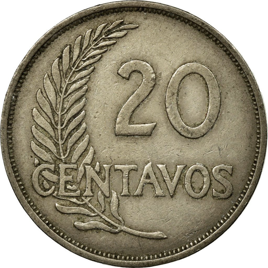 Coin, Peru, 20 Centavos, 1941, London, EF(40-45), Copper-nickel, KM:215.2