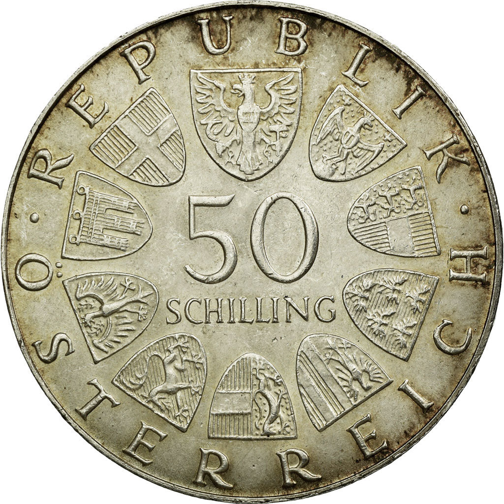 Moneta, Austria, 50 Schilling, 1972, EF(40-45), Srebro, KM:2913