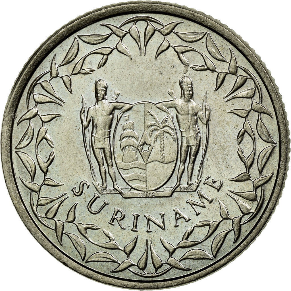 Coin, Surinam, 25 Cents, 1976, EF(40-45), Copper-nickel, KM:14