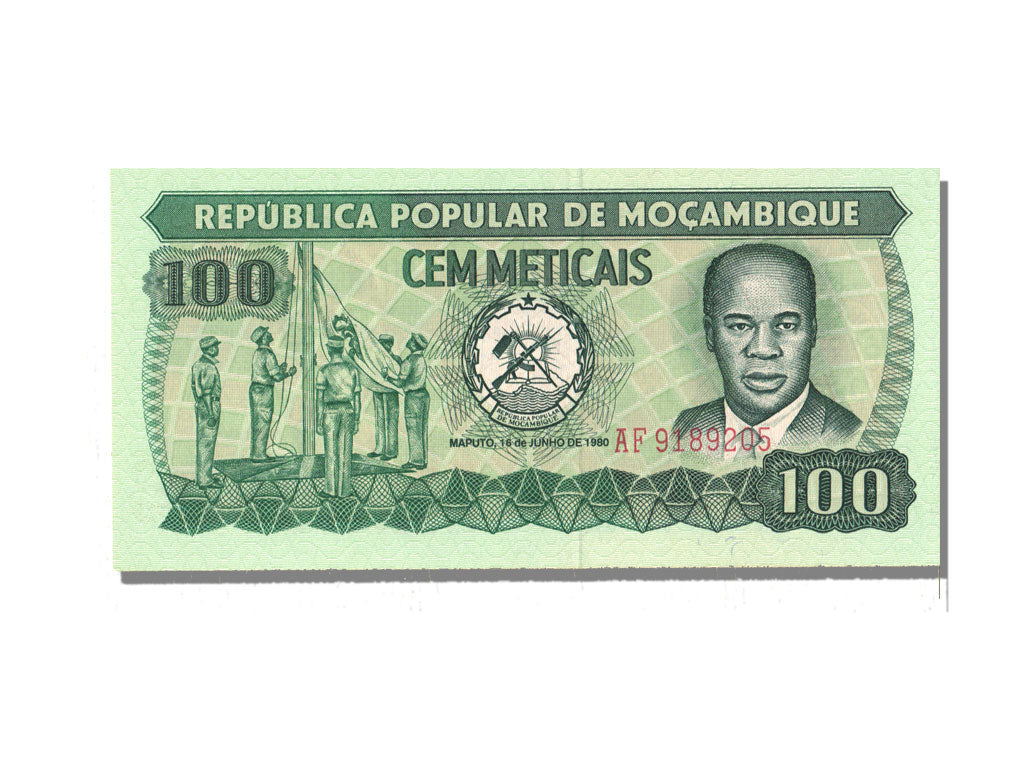 Mozambique, 100 Meticais, 1980, KM #126, 1980-06-16, UNC(65-70), AF 9189205