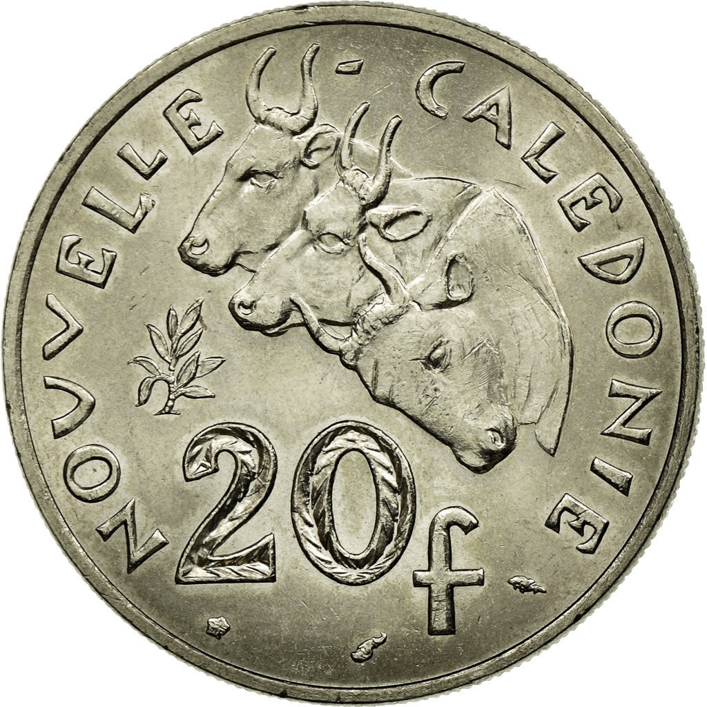 Coin, New Caledonia, 20 Francs, 1977, Paris, AU(55-58), Nickel, KM:12