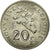 Moneda, Nueva Caledonia, 20 Francs, 1977, Paris, EBC, Níquel, KM:12