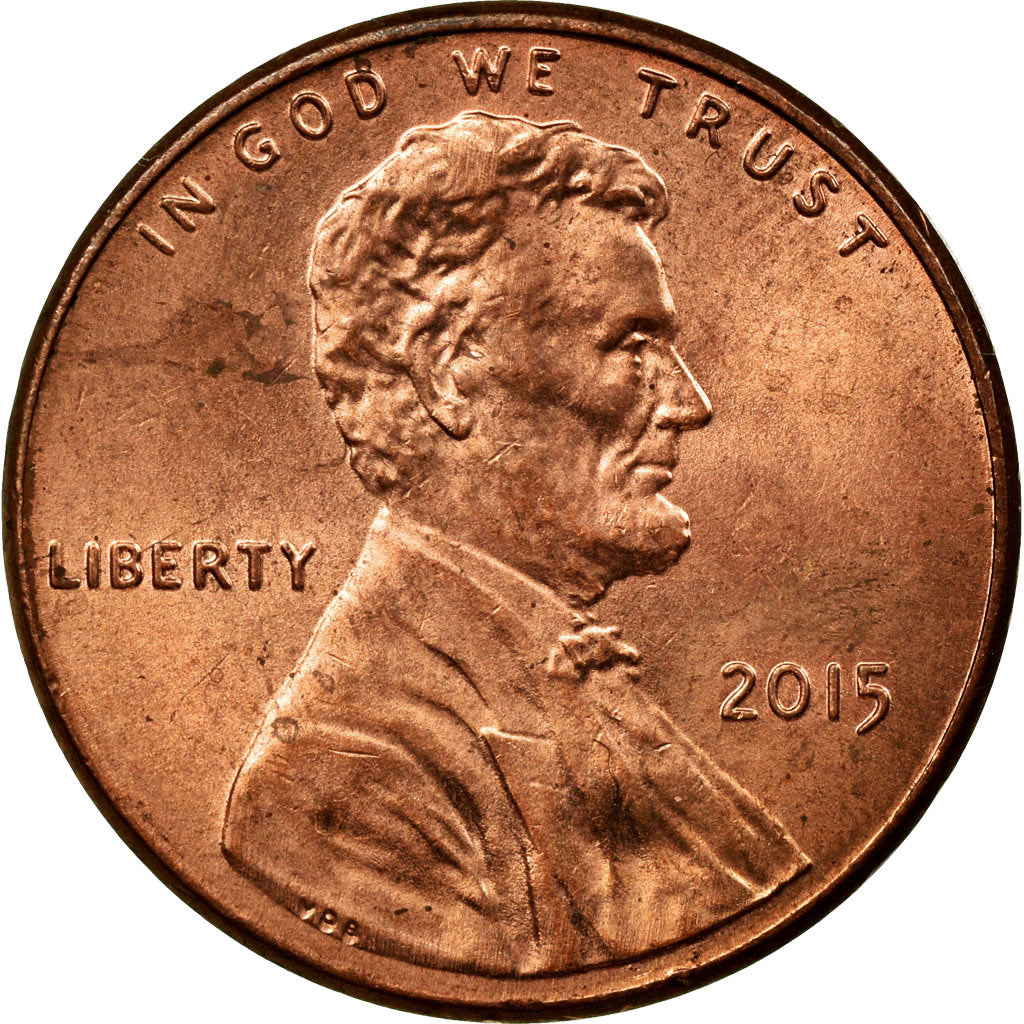 Coin, United States, Cent, 2015, Philadelphia, EF(40-45), Copper Plated Zinc