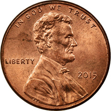 Coin, United States, Cent, 2015, Philadelphia, EF(40-45), Copper Plated Zinc
