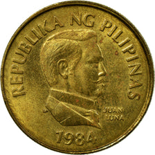 Coin, Philippines, 25 Sentimos, 1984, EF(40-45), Brass, KM:241.1