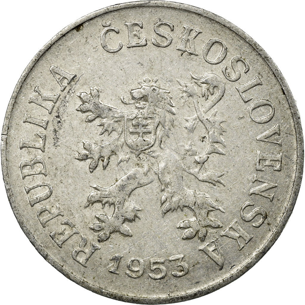 Coin, Czechoslovakia, 5 Haleru, 1953, VF(30-35), Aluminum, KM:37