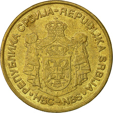 Moneda, Serbia, 5 Dinara, 2007, MBC, Níquel - latón, KM:40