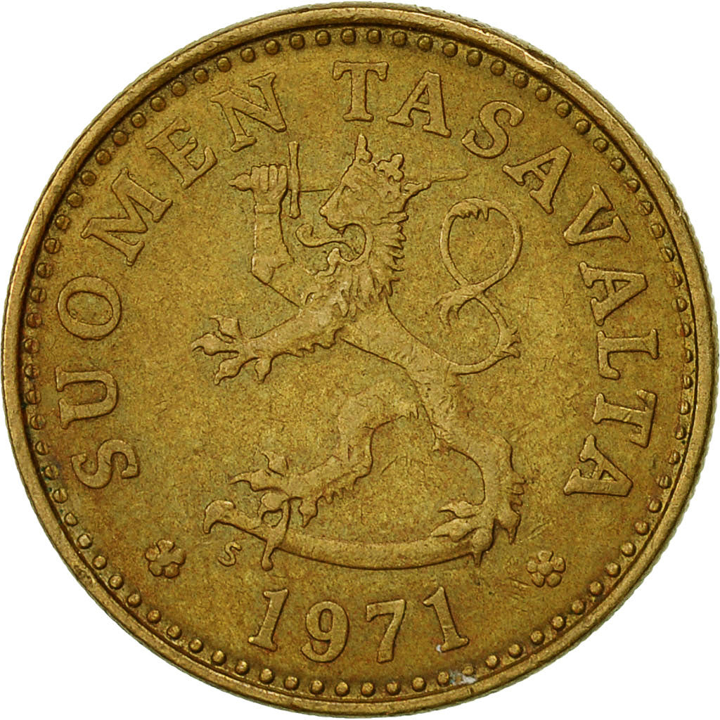 Moneta, Finlandia, 10 Pennia, 1971, BB, Alluminio-bronzo, KM:46