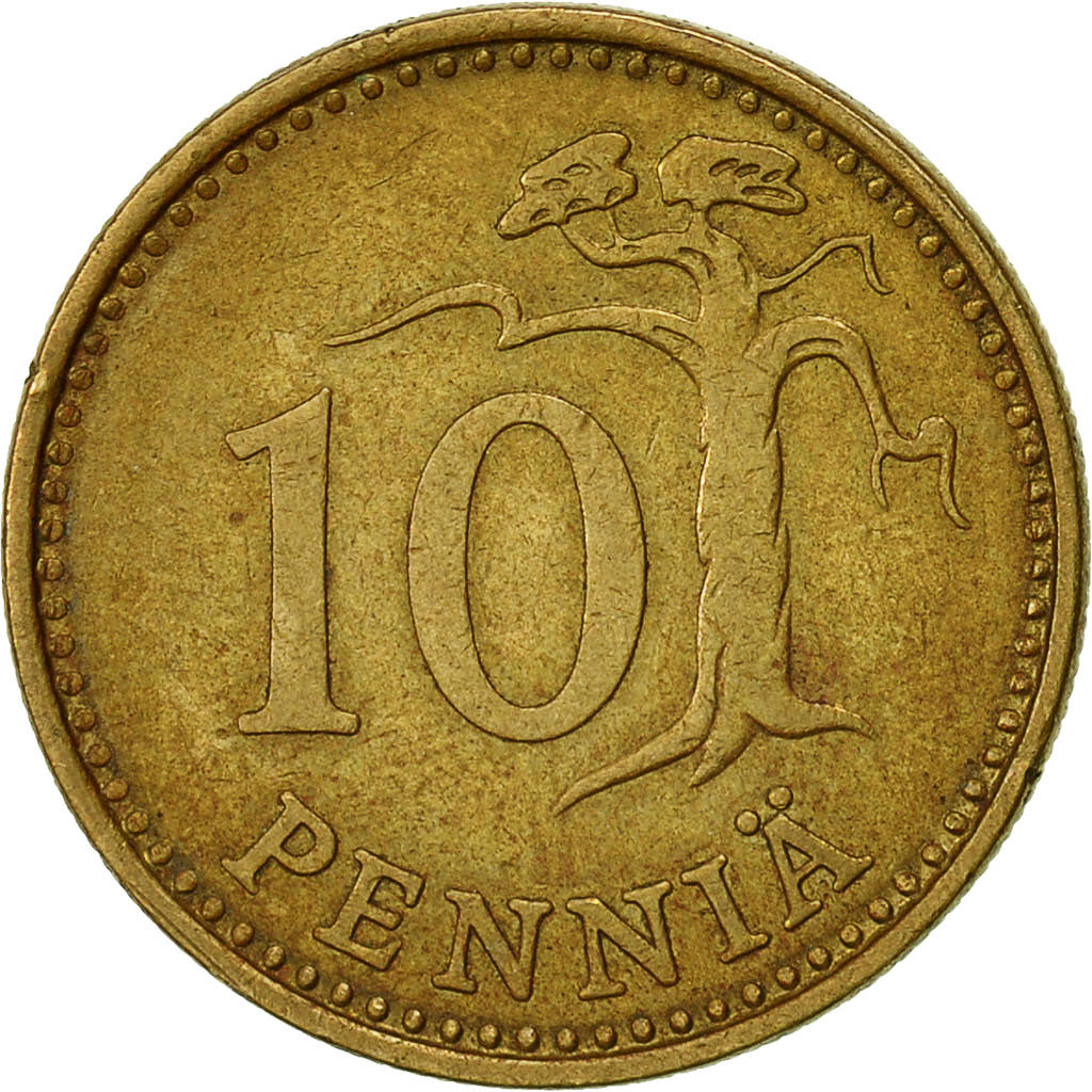 Moneta, Finlandia, 10 Pennia, 1971, BB, Alluminio-bronzo, KM:46