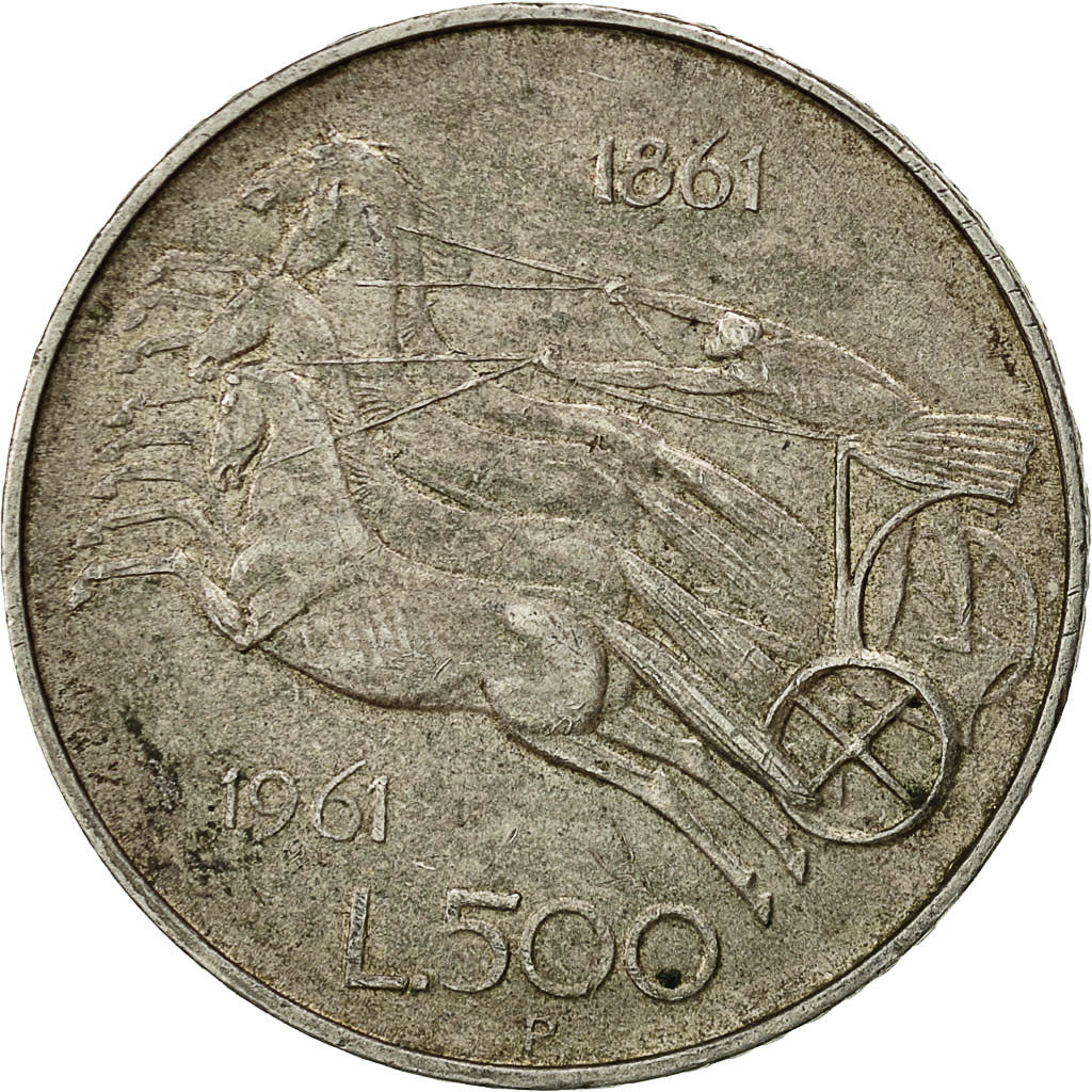 Coin, Italy, 500 Lire, 1961, Rome, EF(40-45), Silver, KM:99