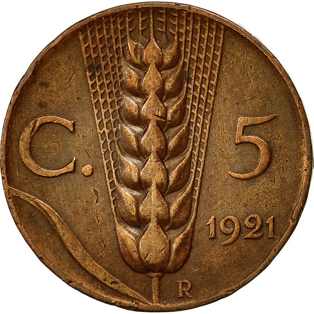 Monnaie, Italie, Vittorio Emanuele III, 5 Centesimi, 1921, Rome, TB, Bronze