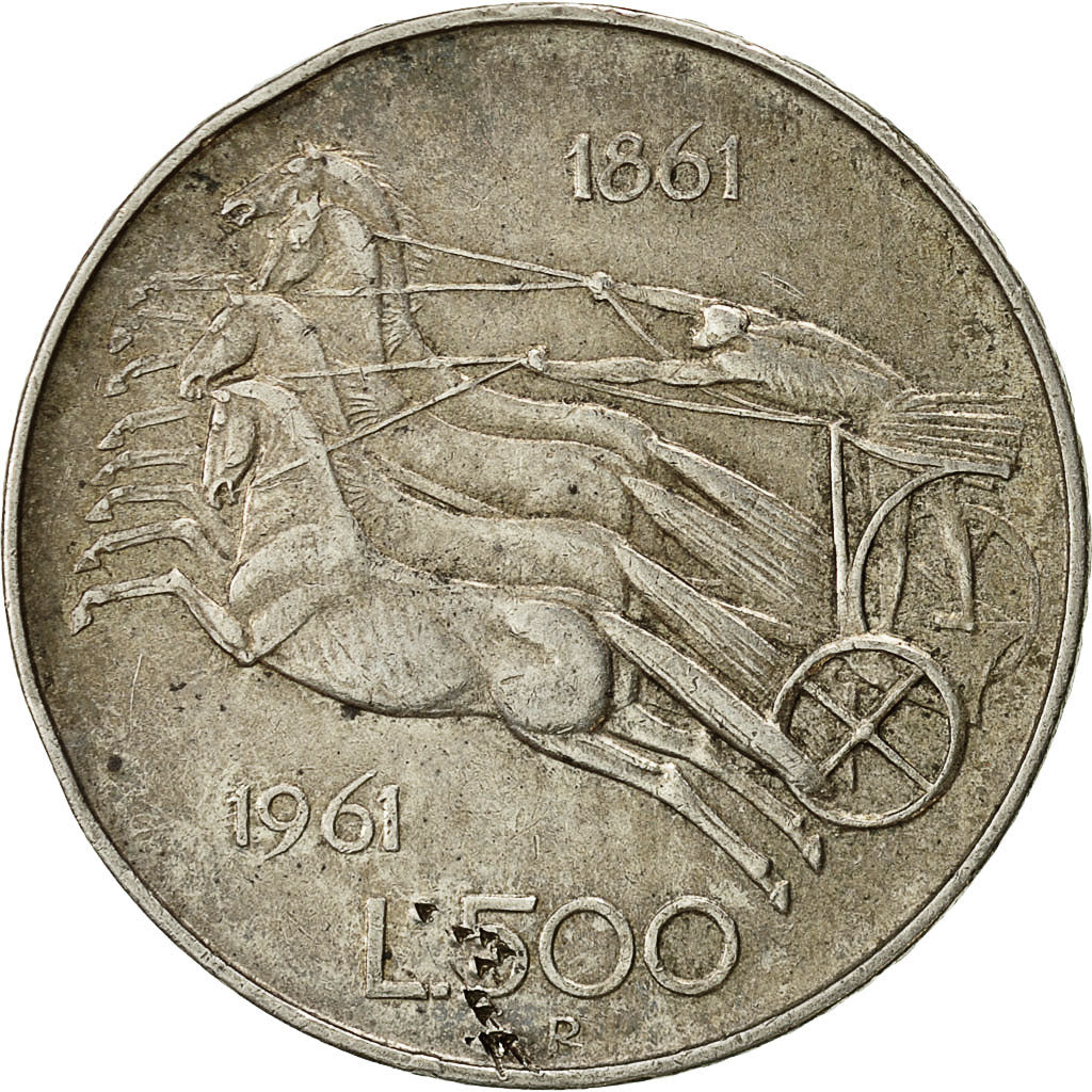 Monnaie, Italie, 500 Lire, 1961, Rome, B+, Argent, KM:99