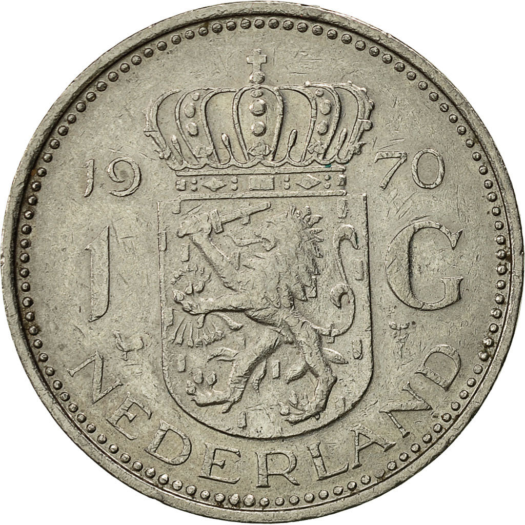 Moneda, Países Bajos, Juliana, Gulden, 1970, MBC, Níquel, KM:184a