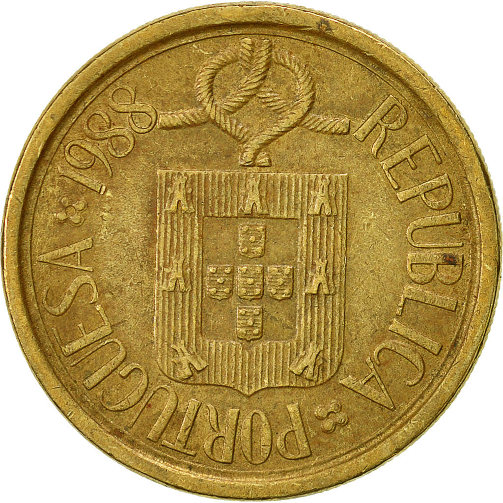 Monnaie, Portugal, 10 Escudos, 1988, TTB, Nickel-brass, KM:633