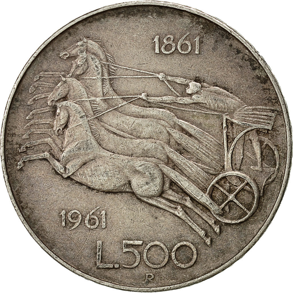 Coin, Italy, 500 Lire, 1961, Rome, VF(20-25), Silver, KM:99