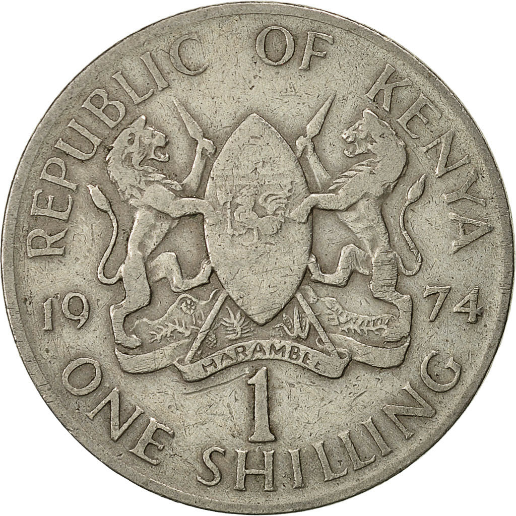 Coin, Kenya, Shilling, 1974, VF(20-25), Copper-nickel, KM:14