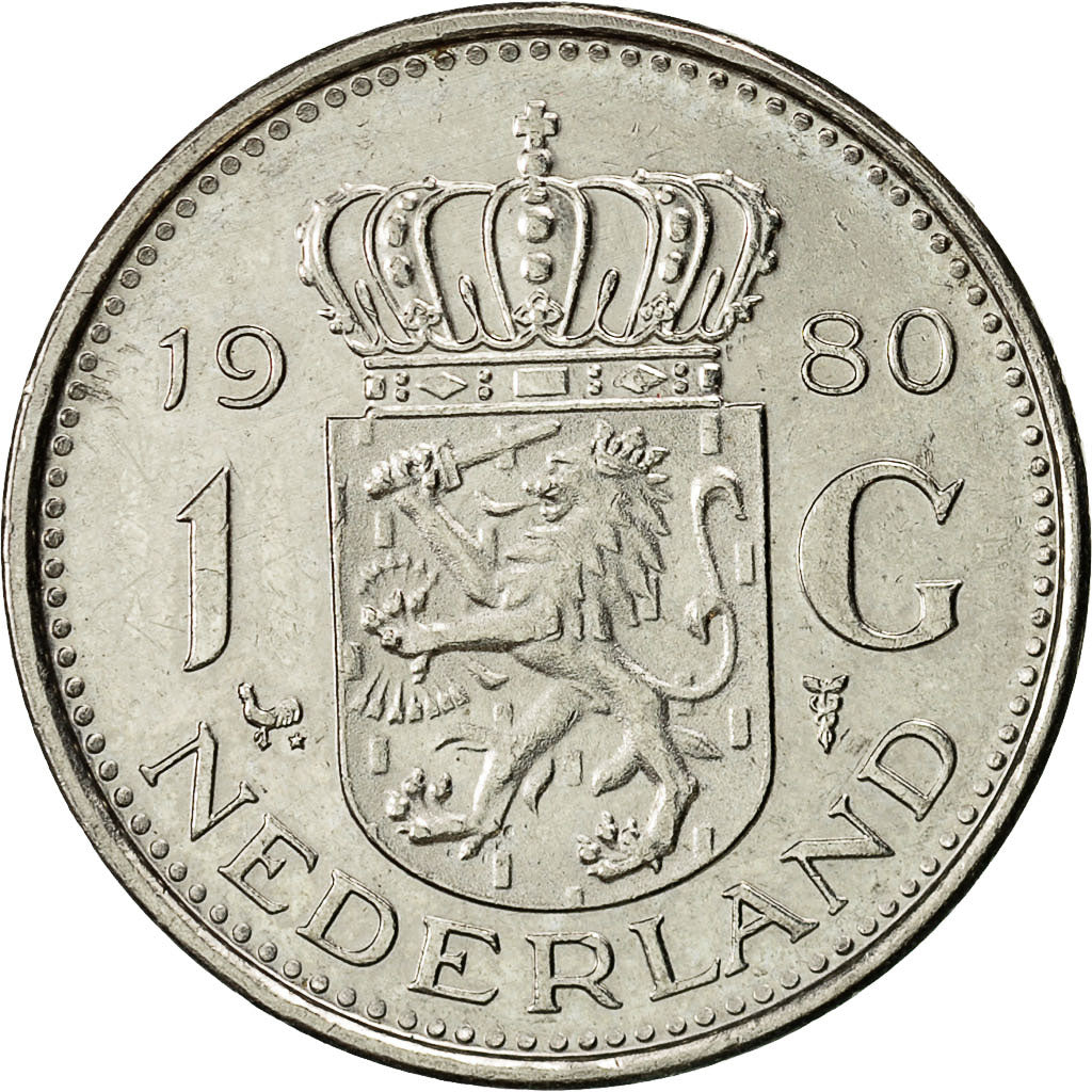 Moneda, Países Bajos, Juliana, Gulden, 1980, MBC, Níquel, KM:184a