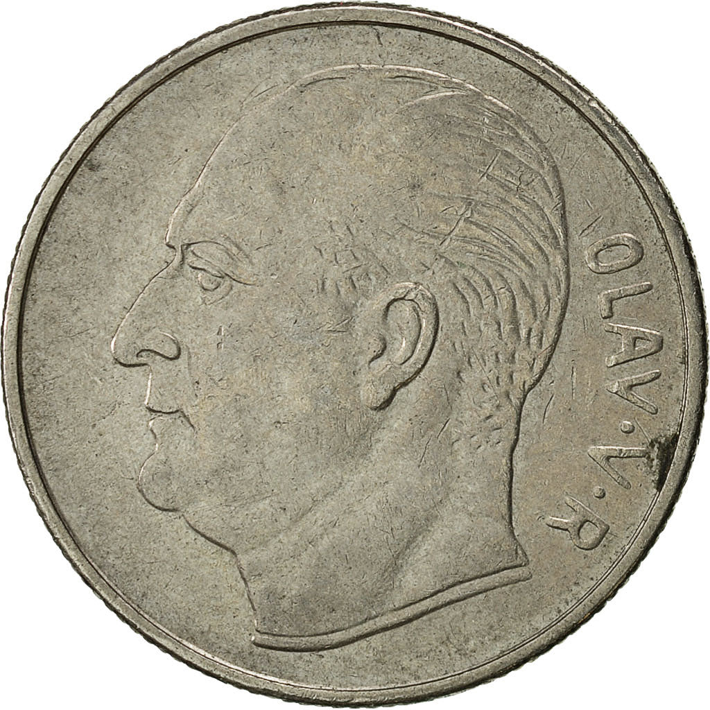 Moneta, Norvegia, Olav V, Krone, 1973, MB, Rame-nichel, KM:409