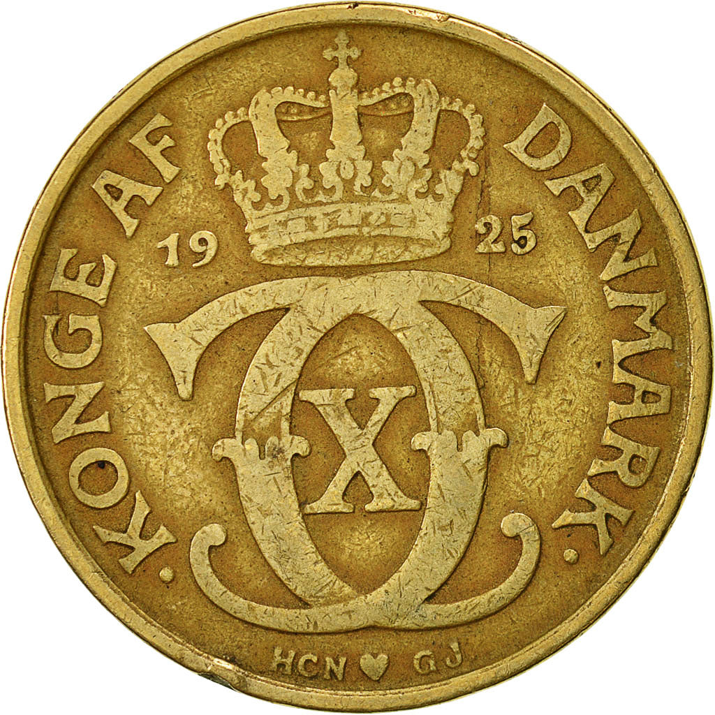 Munten, Denemarken, Christian X, 2 Kroner, 1925, Copenhagen, FR+