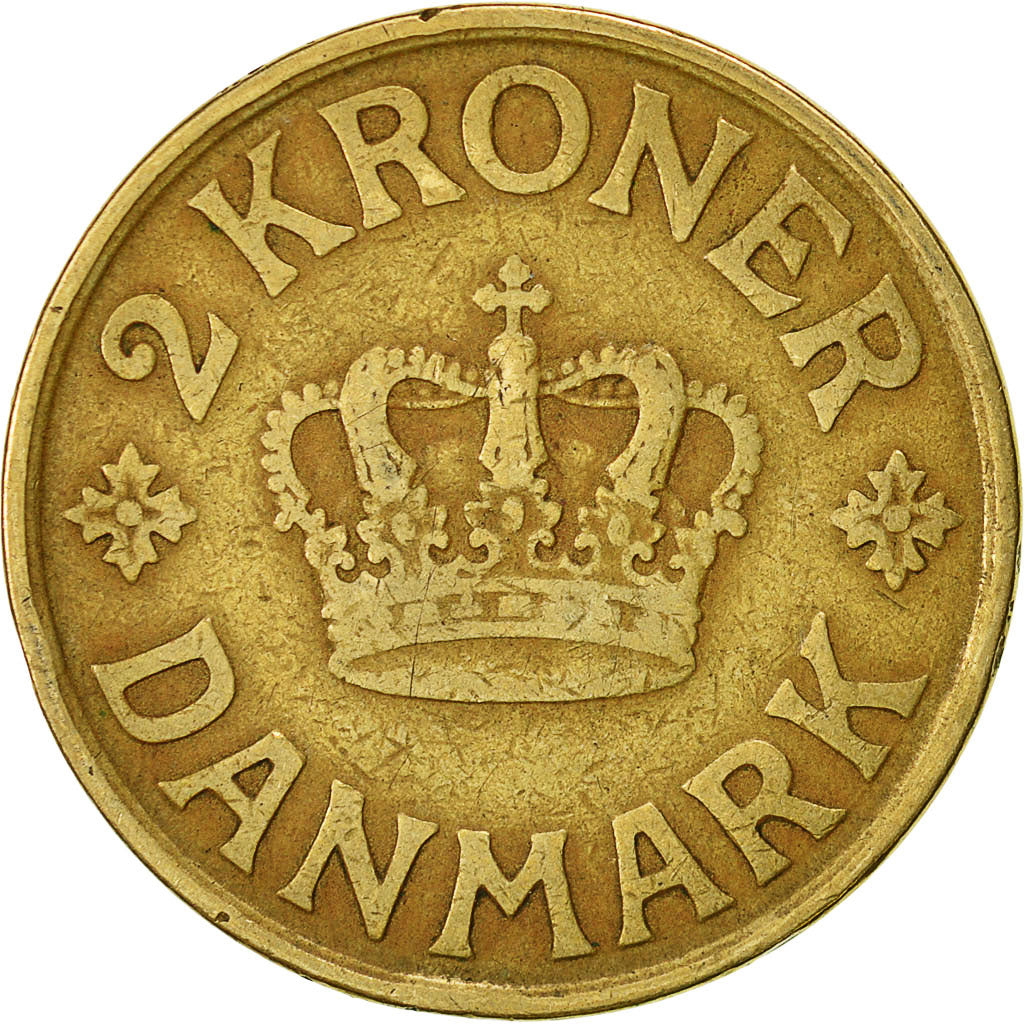 Munten, Denemarken, Christian X, 2 Kroner, 1925, Copenhagen, FR+