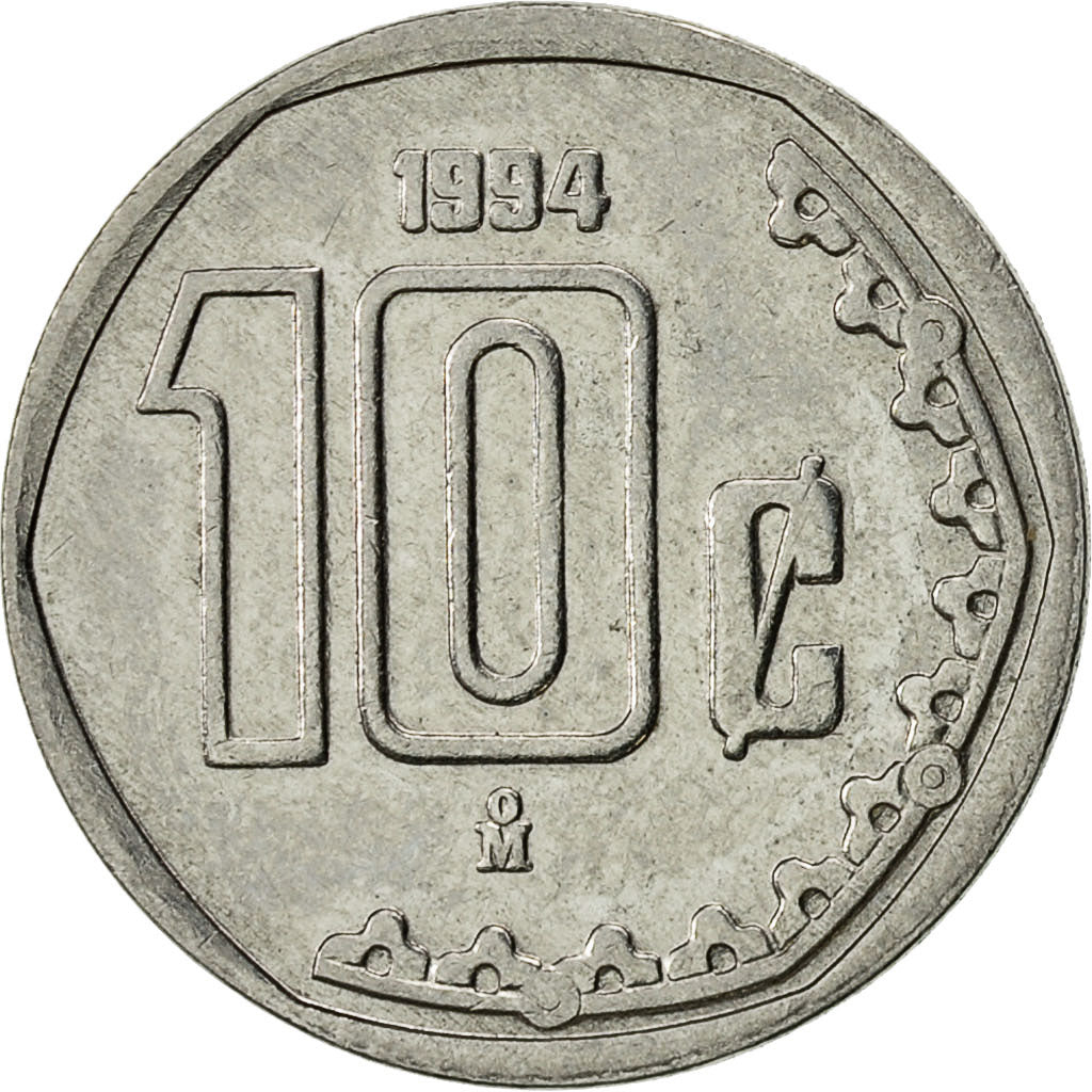 Moneta, Messico, 10 Centavos, 1994, Mexico City, SPL-, Acciaio inossidabile