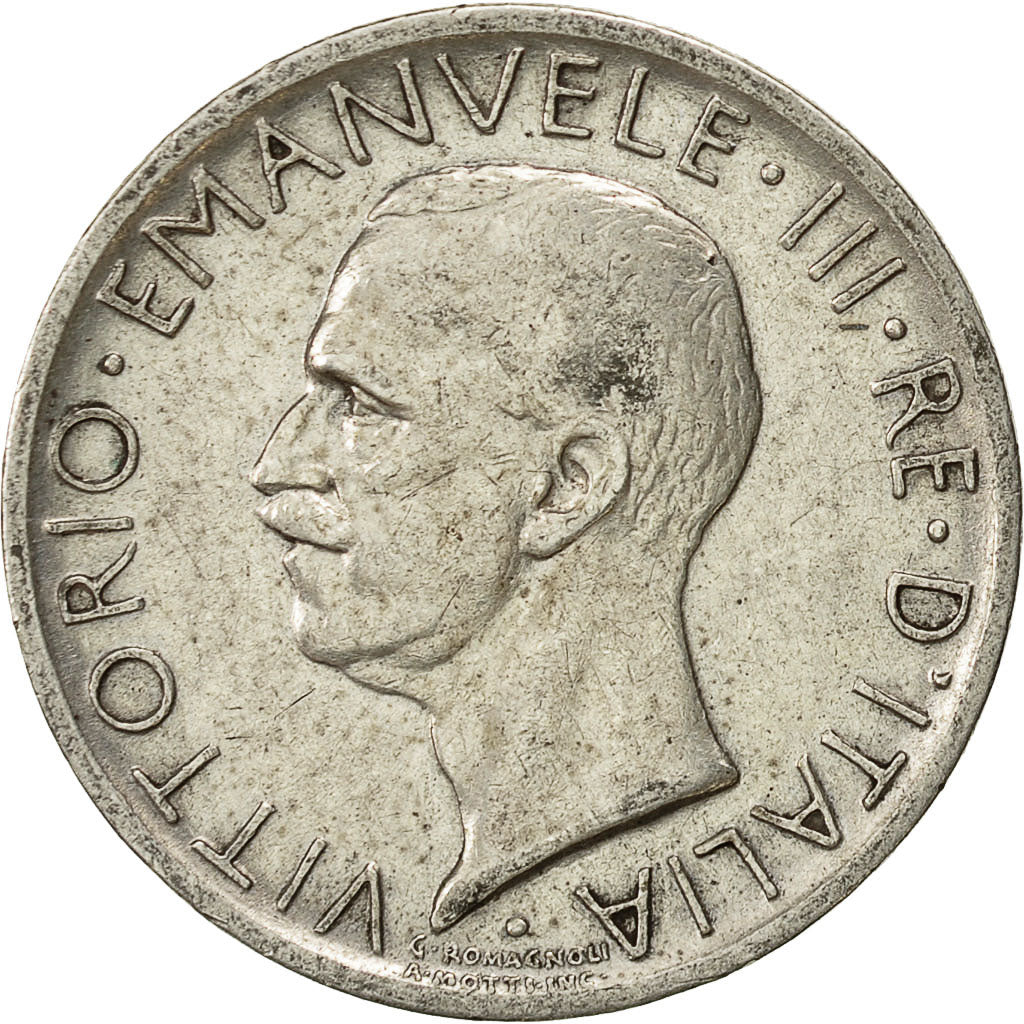 Coin, Italy, Vittorio Emanuele III, 5 Lire, 1927, Rome, VF(20-25), Silver