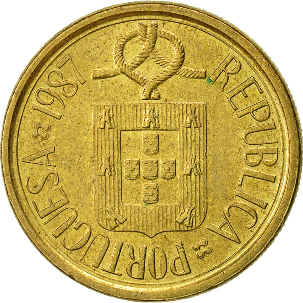 Monnaie, Portugal, 5 Escudos, 1987, TB, Nickel-brass, KM:632