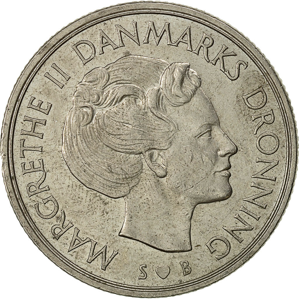 Munten, Denemarken, Margrethe II, Krone, 1976, Copenhagen, FR, Copper-nickel
