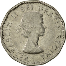 Coin, Canada, Elizabeth II, 5 Cents, 1957, Royal Canadian Mint, Ottawa