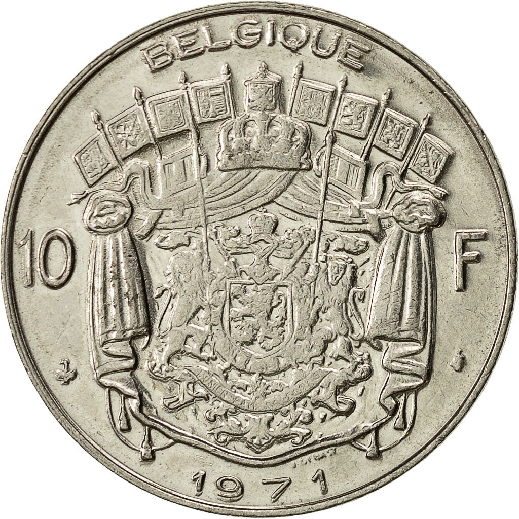 Coin, Belgium, 10 Francs, 10 Frank, 1971, Brussels, EF(40-45), Nickel, KM:155.1