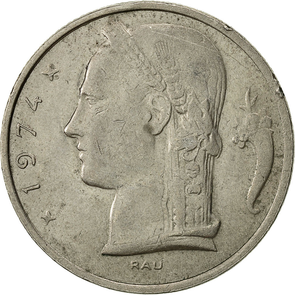 Münze, Belgien, 5 Francs, 5 Frank, 1974, S+, Copper-nickel, KM:135.1