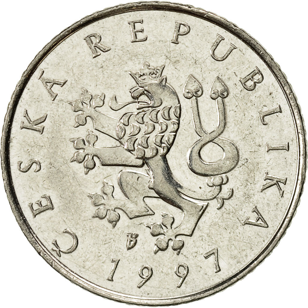 Münze, Tschechische Republik, Koruna, 1997, SS, Nickel plated steel, KM:7