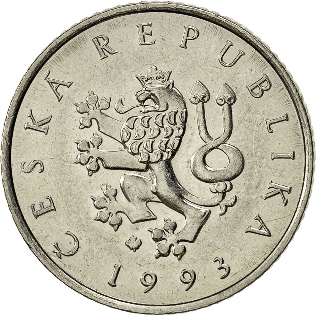 Münze, Tschechische Republik, Koruna, 1993, SS, Nickel plated steel, KM:7