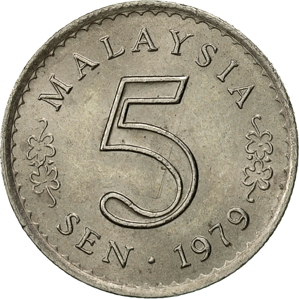 Coin, Malaysia, 5 Sen, 1979, Franklin Mint, VF(20-25), Copper-nickel, KM:2