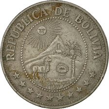 Moneda, Bolivia, Peso Boliviano, 1972, BC+, Níquel recubierto de acero, KM:192
