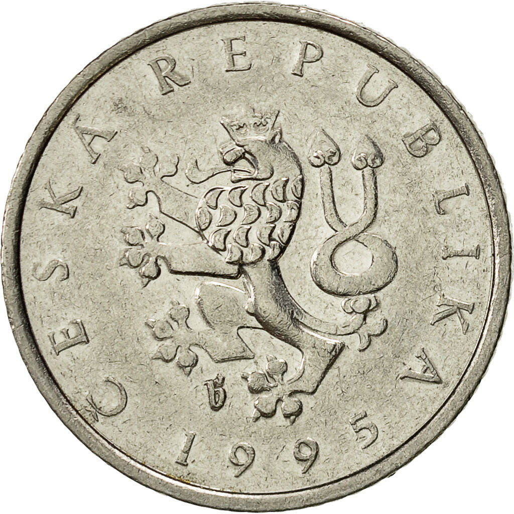Coin, Czech Republic, Koruna, 1995, VF(30-35), Nickel plated steel, KM:7